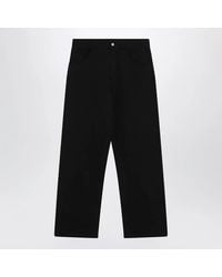MM6 by Maison Margiela - Wide-Leg Cotton Trousers With Embroidered Logo - Lyst