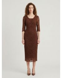 SUTTON NEW YORK - Lace Midi Sheath Dress - Lyst