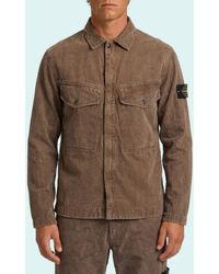Stone Island - Corduroy Overshirt With Compass Badge - Lyst