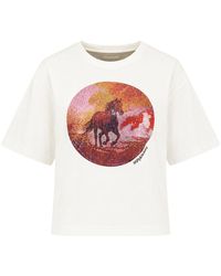 Zadig & Voltaire - Zadig&Voltaire Taida Photo Horse Strass T-Shirt - Lyst