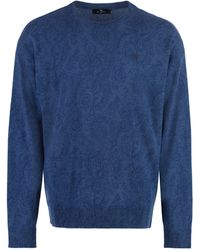 Etro - Stylish Wool Sweater For With Paisley Motif And Ribbed Edges - Lyst