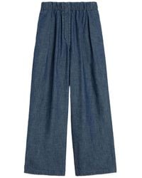 Jil Sander - Cotton Wide-Leg Trousers - Lyst