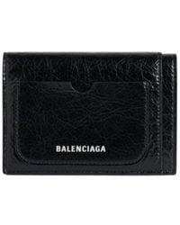 Balenciaga - Compact Textured Leather Wallet - Lyst
