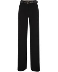 Max Mara - Maxmara Studio Mstamico – Wide-Leg Palazzo Trousers With Belt - Lyst