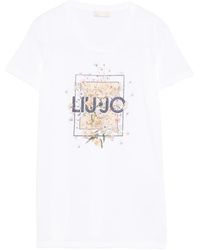 Liu Jo - Print Cotton Tee Shirt - Lyst