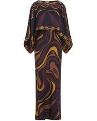 PUCCI - Bordeaux Long Dress - Lyst