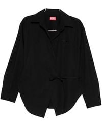 DIESEL - Wrap-Style Top With Tonal Logo Detail - Lyst