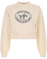 Sporty & Rich - Sporty & Rich Riding Club Knitted Boxy Sweater - Lyst