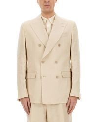 Dolce & Gabbana - Double-Breasted Linen Jacket - Lyst