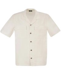 Peserico - Lightweight Linen Bowling Shirt - Lyst