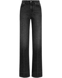 Dolce & Gabbana - Dolce & Gabbana Cotton Wide Leg Trousers - Lyst