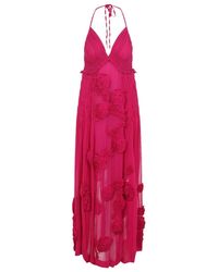 Dries Van Noten - Fuchsia Drina Viscose Midi Dress - Lyst