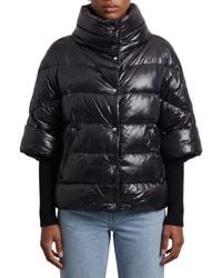 Herno - Padded Jacket With High Collar And Knitted Cuffs - Lyst