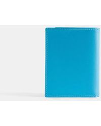 Comme des Garçons - Wallet Portefeuille Plié En Cuir Bleu - Lyst