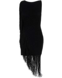 Alaïa - Alaia Asym Dress Tube Fringed Knit - Lyst