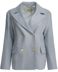 Max Mara - Max Mara S Double-Breasted Light Linen Blazer - Lyst