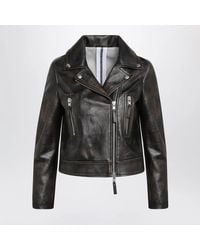 S.w.o.r.d 6.6.44 - Vintage-Effect Leather Biker Jacket - Lyst