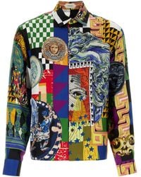 Versace - Informal Shirt Silk Twill Print Medusa Collage - Lyst