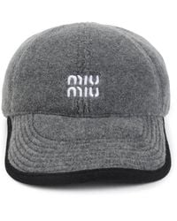 Miu Miu - Six-Panel Hat With Contrast Embroidered Logo - Lyst