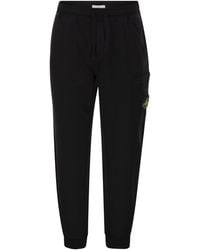 Stone Island - Cotton Jogger Trousers With Cargo Pocket And Compass Badge - Lyst