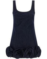Self-Portrait - Self Portrait Denim 3D Flower Mini' Dress - Lyst
