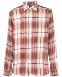 Barena - Check Print Cotton Blend Shirt - Lyst