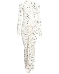 Alaïa - Alaia Draped Fluid Strass Jersey Dress - Lyst