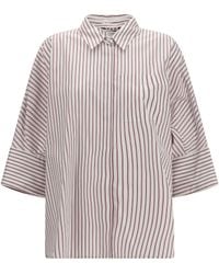 Max Mara - Avenue Striped Shirt Cotton Jacket - Lyst