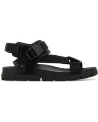 Prada - Fabric Suede Sandals - Lyst