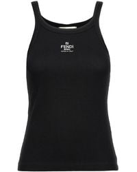 Fendi - Sleeveless Top With Logo - Lyst