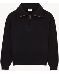 Saint Laurent - Half-Zip Wool Sweater - Lyst