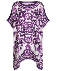 Dolce & Gabbana - Printed Short Dress - Lyst
