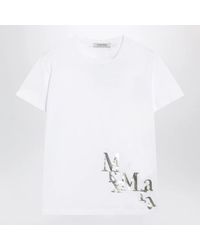 Max Mara - Max Mara S Cotton Tshirt With Logo Print - Lyst