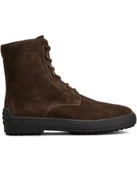 Tod's - Ankle Boots Suede Dark - Lyst