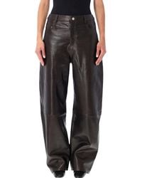 Arma - Ece Leather Barrel Trousers - Lyst