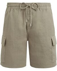 Vilebrequin - Linen Bermuda Shorts With Drawstring And Cargo Pockets - Lyst