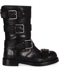 Dolce & Gabbana - Leather Boots With Straps - Lyst