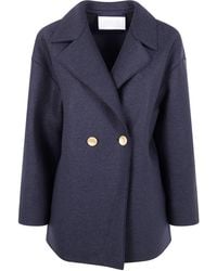 Harris Wharf London - Dropped Shoulder Double Breasted Jacket Pressed Wool - Lyst