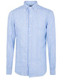 Barba Napoli - Classic Linen Large Stripes Shirt - Lyst