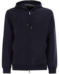 Brunello Cucinelli - Cotton Fleece Topwear With Zip And Hood - Lyst