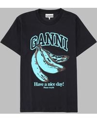 Ganni - Sustainable Organic Cotton T-Shirt For - Lyst