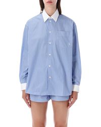 Sporty & Rich - Sporty & Rich Sporty & Rich Oversized Striped Shirt - Lyst