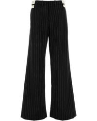 Jean Paul Gaultier - Embroidered Wool Striped Pants For - Lyst