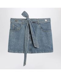 The Attico - Light Denim Mini Skirt - Lyst