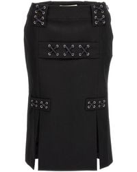 Alessandra Rich - Wool Midi Skirt - Lyst