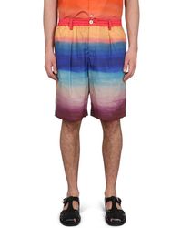 Marni - Cotton Bermuda Shorts With Elastic Waistband - Lyst