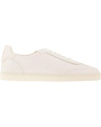 Brunello Cucinelli - Deer Leather Sneakers With Grain - Lyst