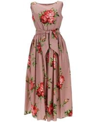 Dolce & Gabbana - Floral Motif Dress - Lyst
