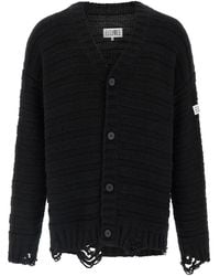 MM6 by Maison Margiela - Distressed Wool Cardigan - Lyst