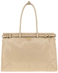 Prada - Sand Leather Shoulder Bag - Lyst